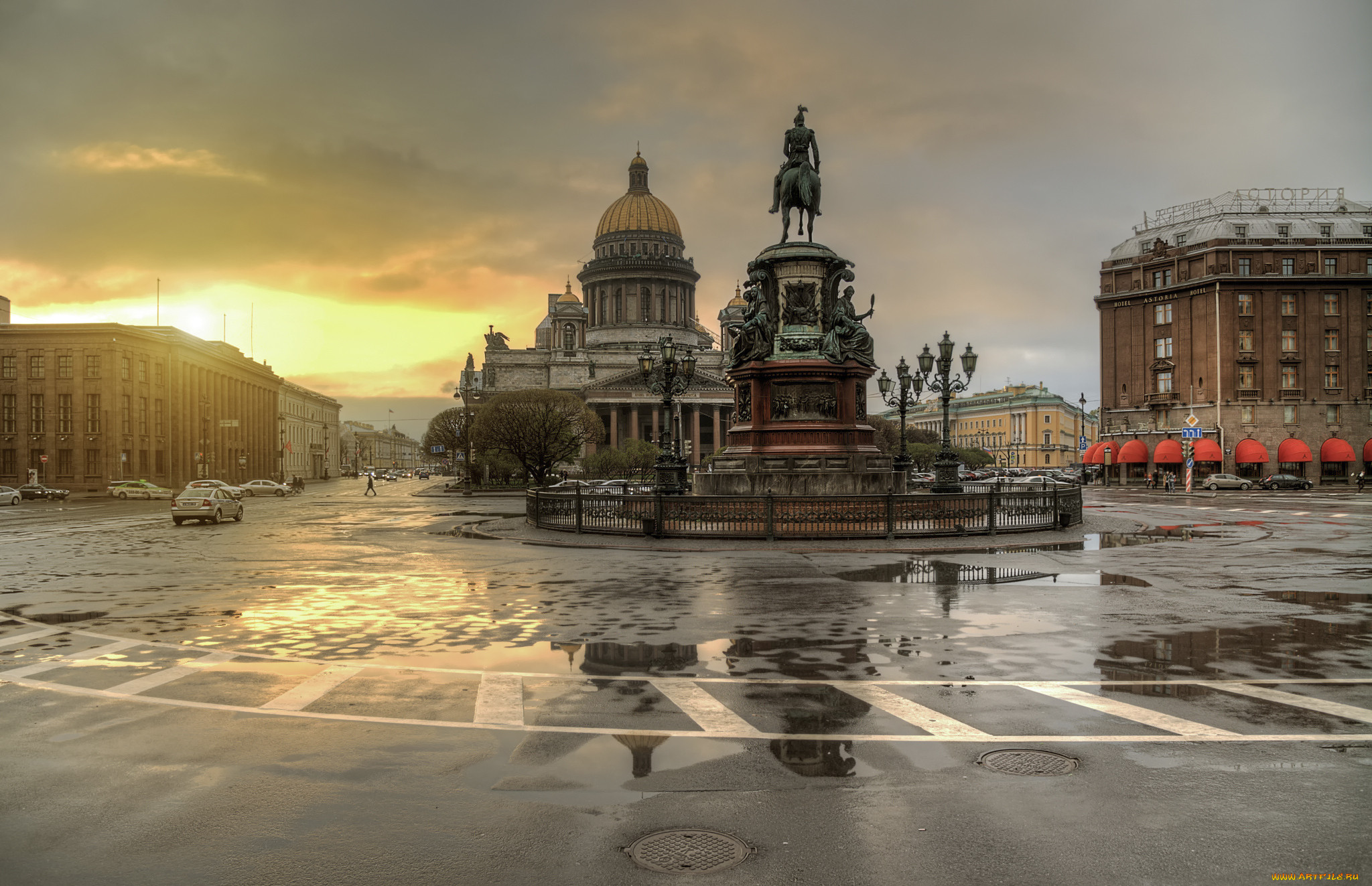 Обои Города Санкт-Петербург, Петергоф (Россия), обои для рабочего стола, фотографии города, санкт-петербург, петергоф , россия, после, дождя, закат Обои для рабочего стола, скачать обои картинки заставки на рабочий стол.
